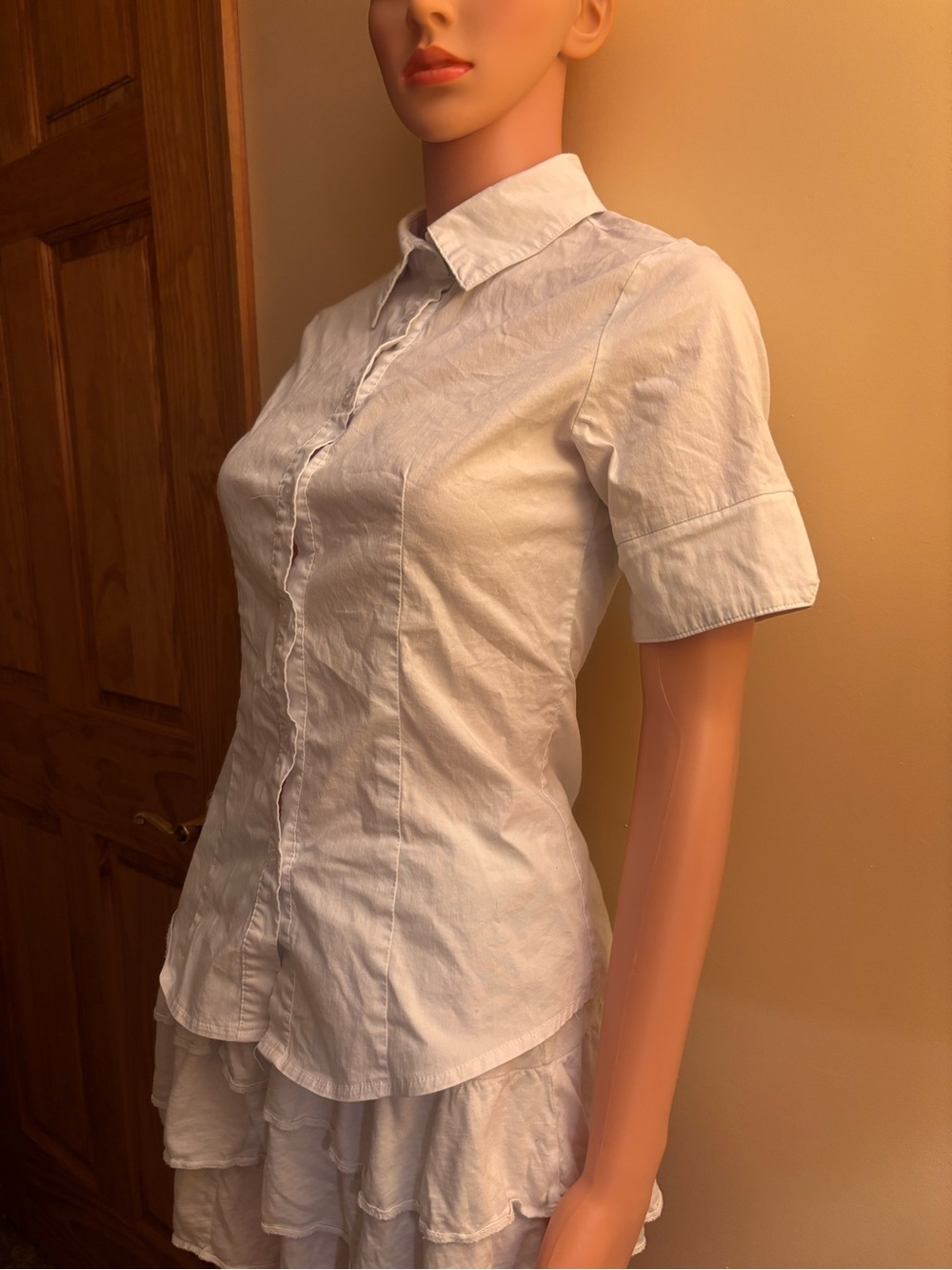 Source Unknown White Short-Sleeve Button-Down Shirt